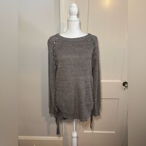 She + Sky Charcoal Knit Pullover
